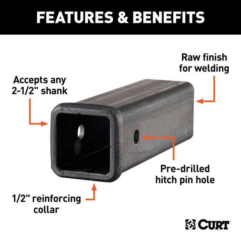 CURT 10" Raw Steel Receiver Tubing (2-1/2" Receiver) - 49510
