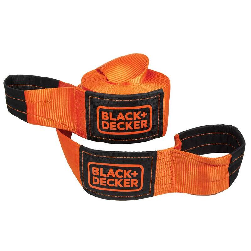 BLACK+DECKER 4 in. x 30 ft. Heavy-Duty Recovery Strap Rope, 20,000 lbs. Break Strength - BD1003