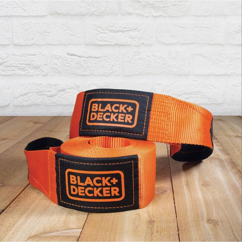 BLACK+DECKER 4 in. x 30 ft. Heavy-Duty Recovery Strap Rope, 20,000 lbs. Break Strength - BD1003