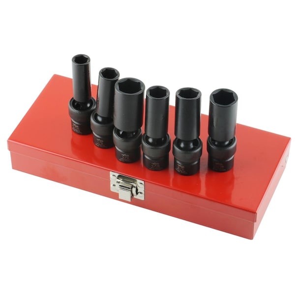 K-Tool International Impct Sckt, Deep, 6 pt., 3/4"Drive, 8 pcs. - KTI-34200