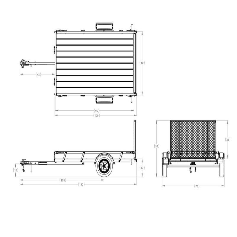 Karavan 5 ft. x 8 ft. Wood Floor Utility Trailer w/ Sliding Rail System - KHD-2000-60-8-LU