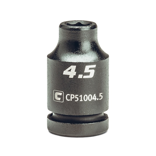 Capri Tools 1/4 in Drive 4.5 mm 6-Point Metric Shallow Impact Socket - CP51004.5