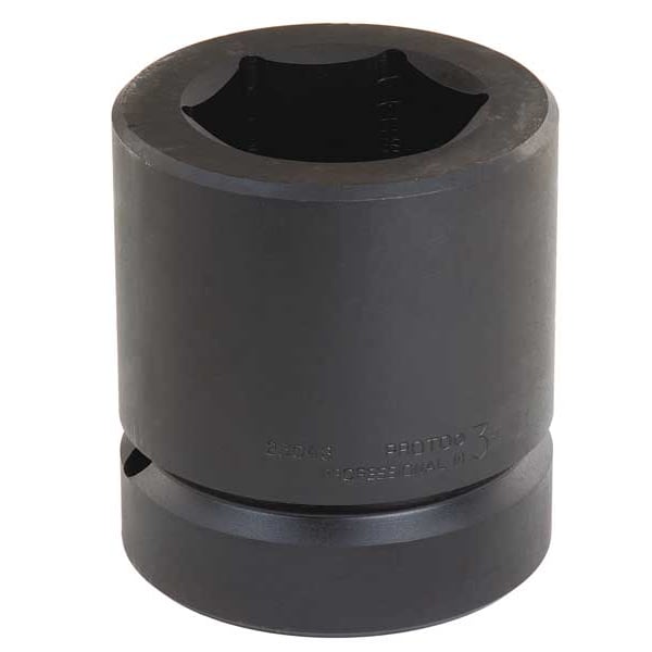 Proto 2 1/2 in Drive Impact Socket 6 in Size 6 pt Standard Depth, Black Oxide - J25096