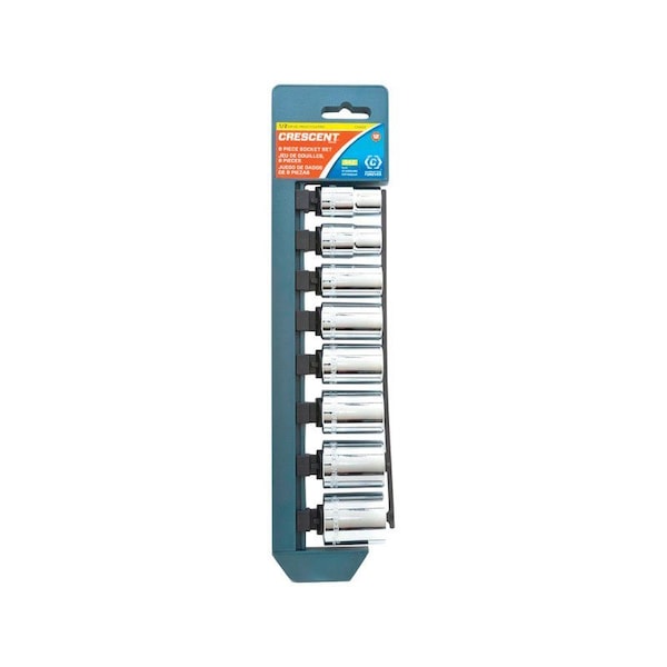 Weller Crescent Assorted Sizes X 1/2 in. drive SAE 12 Point Socket Set 8 pc - CSAS0N