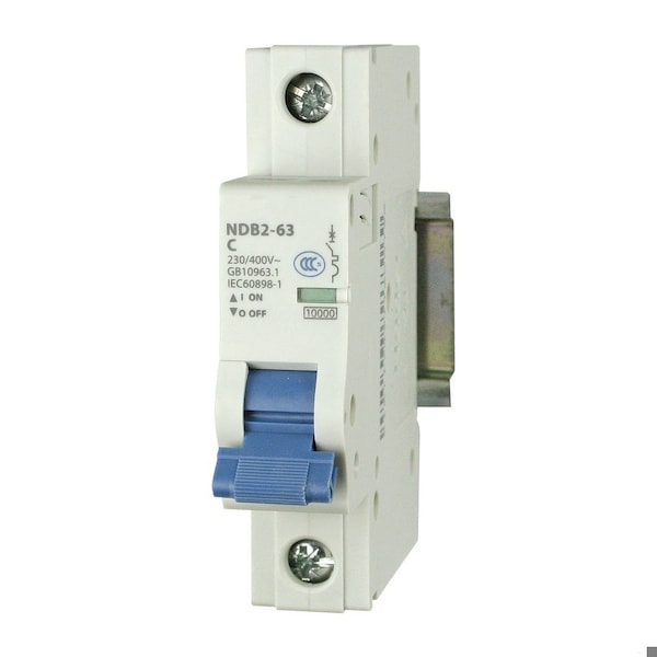 Automation Systems Interconnect 1 Pole, 4 Amps, 240V AC, 60V DC, Miniature Circuit Breaker, C - Trip Curve, DIN Rail Mounted - NDB2-63C4-1