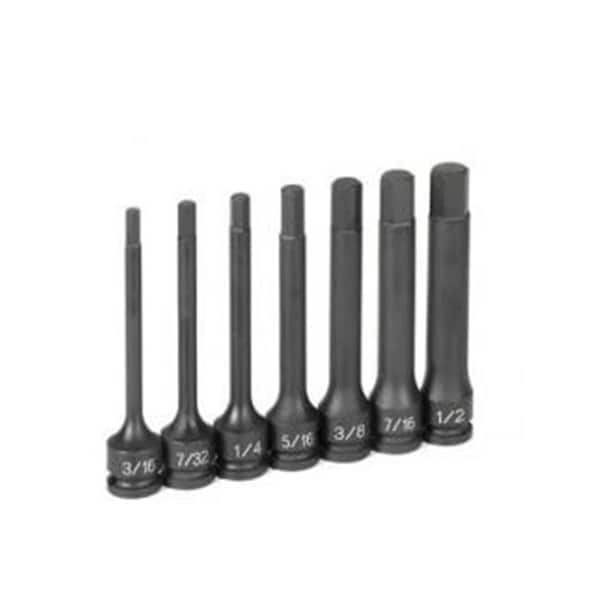 Light House Beauty 0.37 in. Drive 4 in. Fractional Hex DRVR Socket Set - Grey - LI3581751