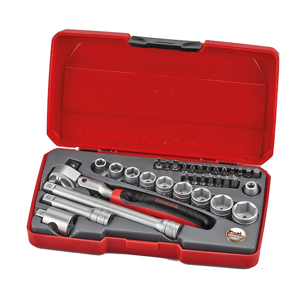 Teng Tools T3834S - 34 Piece 3/8" Drive Flex Head Ratchet Socket - T3834S