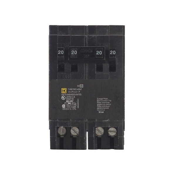 Square D Circuit Breaker, Homeline Series, 20A, 2 Pole, 240V AC - 34031