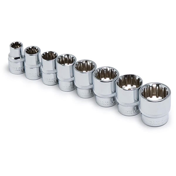 Mainframe 8Pc Sae Dr Spline Socket Set .31 in.-.75 in. - MA212353