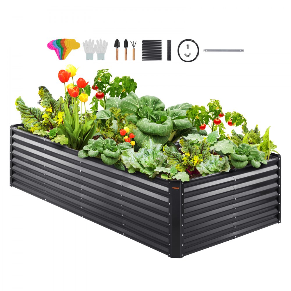 VEVOR Galvanized Raised Garden Bed Planter Box 94.5x47.2x23.6" Flower Vegetable - LDSJSZZCTSH94I35EV0