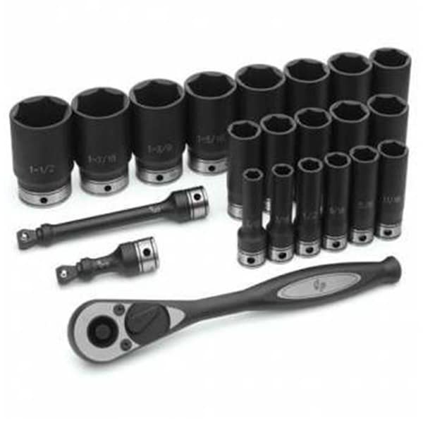 Cool Kitchen 50 in. Drive 6 Point Fractional Deep Duo Socket Set - 22 Pieces - CO3485168