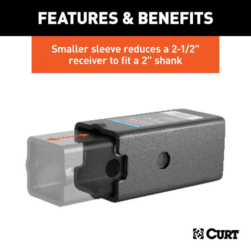 CURT Reducer Sleeve Set (3 in. to 2-1/2 in. to 2 in. Shanks, 2 Pieces), Towing Draw Bar - 45408
