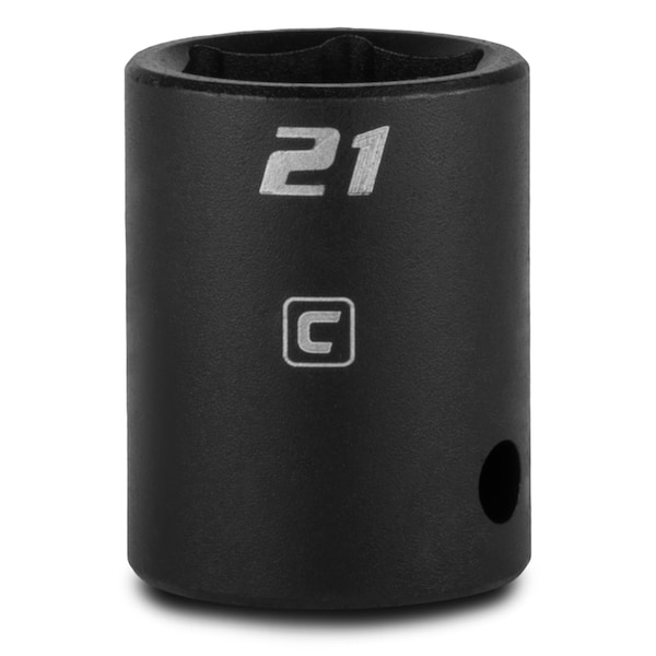 Capri Tools 1/2 in Drive 21 mm 6-Point Metric Shallow Impact Socket - 5-5021