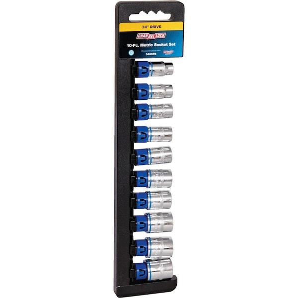 Channellock Metric 3/8 In. Drive 12-Point Shallow Socket Set 10-Piece - 346659