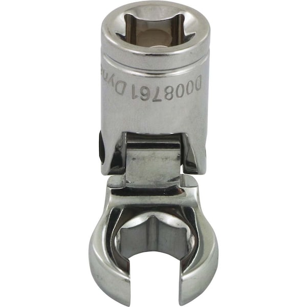 Dynamic Tools 3/8"Dr Metric 11mm Flex Head, Crow Foot Flare Nut Socket, Chrome - D008761