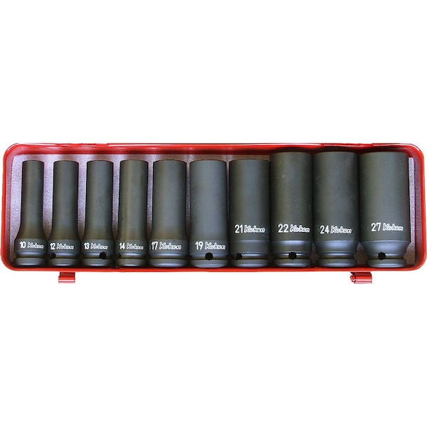 Ko-Ken Socket Set 5-19mm 6 Point 10 pieces 1/2 Sq. Drive - 14207M