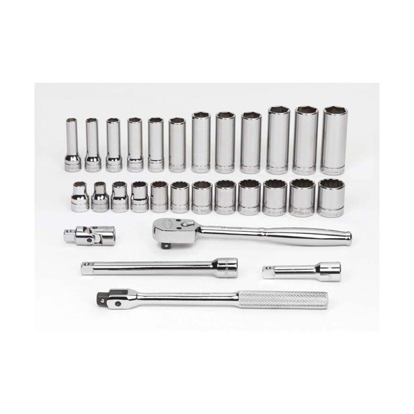 Williams Socket/Tool Set, 29 Pieces, 6-Point, 3/8 Inch Dr - JHWMSB-29HF