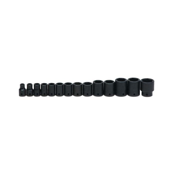 Williams Socket Set, 14 Pieces, 1/2 Inch Dr, Shallow, 1/2 Inch Size - JHWWS-4-14