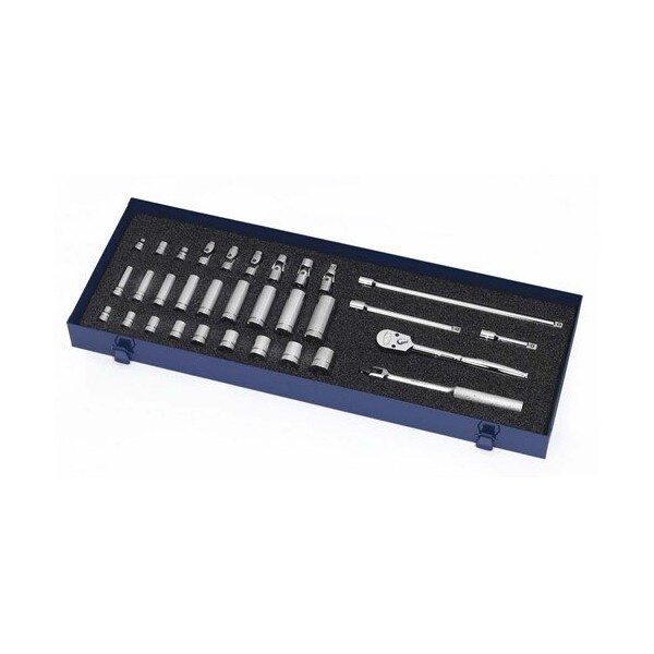 Williams Socket/Tool Set, 32 Pieces, 12-Point, 3/8 Inch Dr - JHWWSB-32F