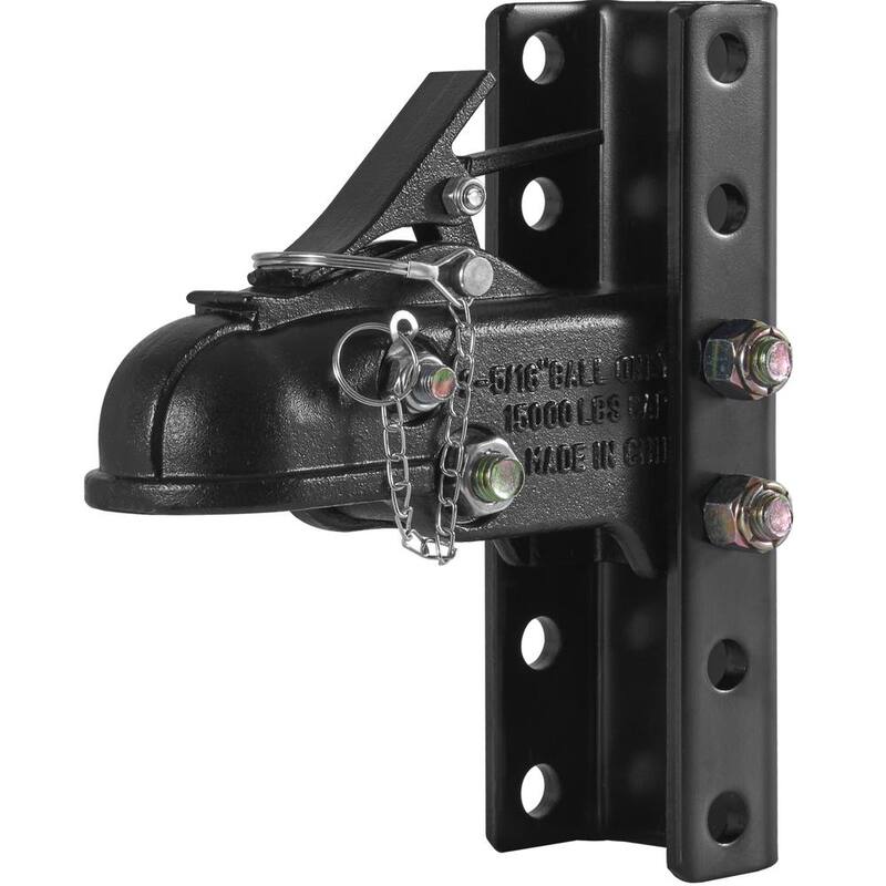 VEVOR Adjustable Trailer Coupler and 5-Position Channel Bracket Kit, 2-5/16 in. Hitch Ball, 15000 lbs. Capacity, Black Coating - KDJXTCOHQDZ22GEBVV0-805