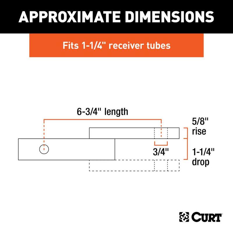 CURT Class 1 2,000 lbs. 1-1/4 in. Drop Trailer Hitch Ball Mount Draw Bar (1-1/4 in. Shank, 6-3/4 in. Long) - 45018