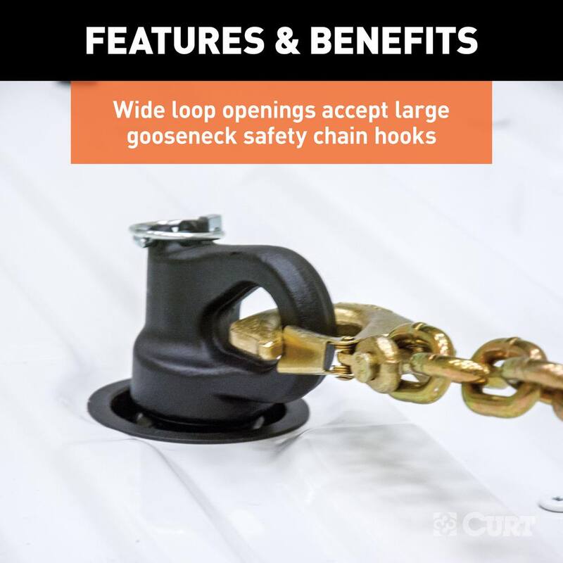 CURT OEM Puck System Gooseneck Safety Chain Anchors - 60691