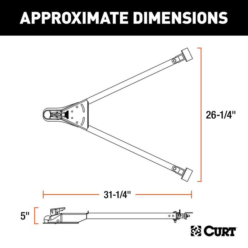 CURT Adjustable Tow Bar with 2" Coupler (Adjusts 26" to 41" Wide) - 19745