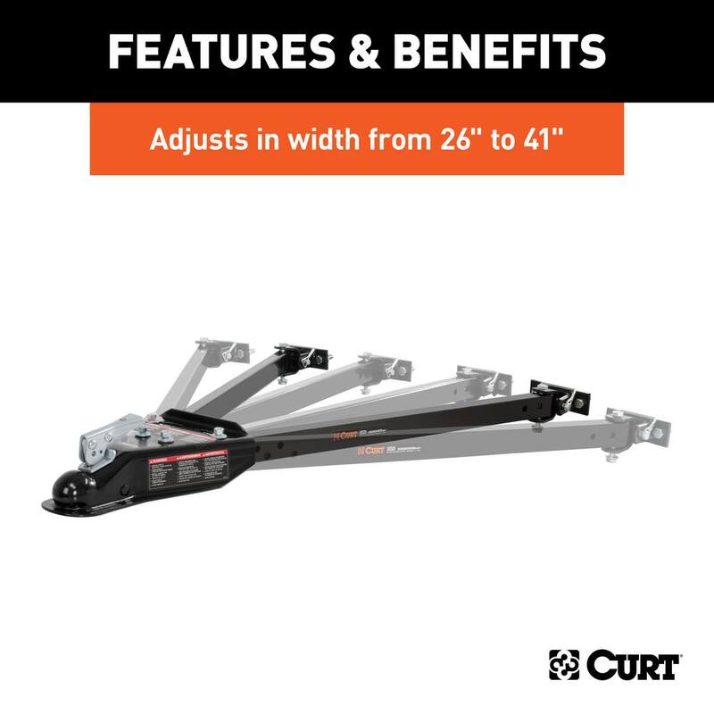 CURT Adjustable Tow Bar with 2" Coupler (Adjusts 26" to 41" Wide) - 19745