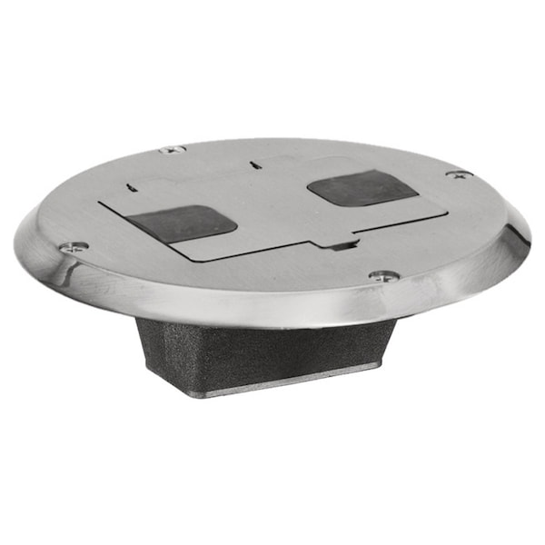 Hubbell Wiring Device-Kellems TradeSelect, Floor Box with Flange and Door, Nickel Plated - RF506NI
