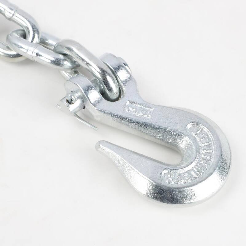 BRIDGELAND 5/16 in. x 14 ft. Grade 70 Zinc Plated Steel Transport Binder Chain with Clevis Hooks (2-pack) - 91087