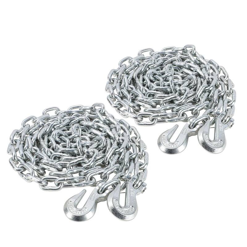 BRIDGELAND 5/16 in. x 14 ft. Grade 70 Zinc Plated Steel Transport Binder Chain with Clevis Hooks (2-pack) - 91087