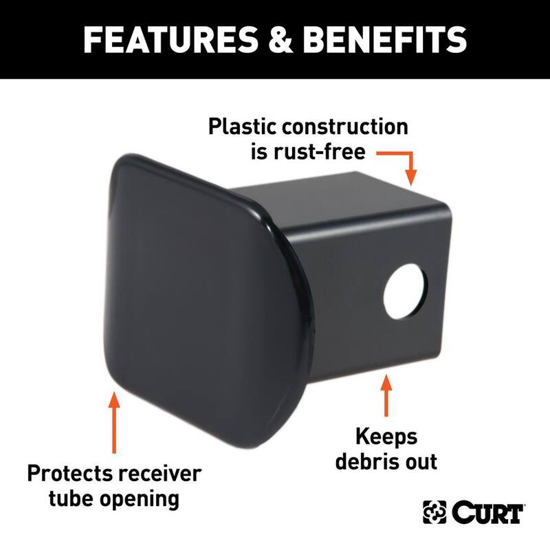 CURT 2" Black Plastic Hitch Tube Cover (Packaged) - 22181