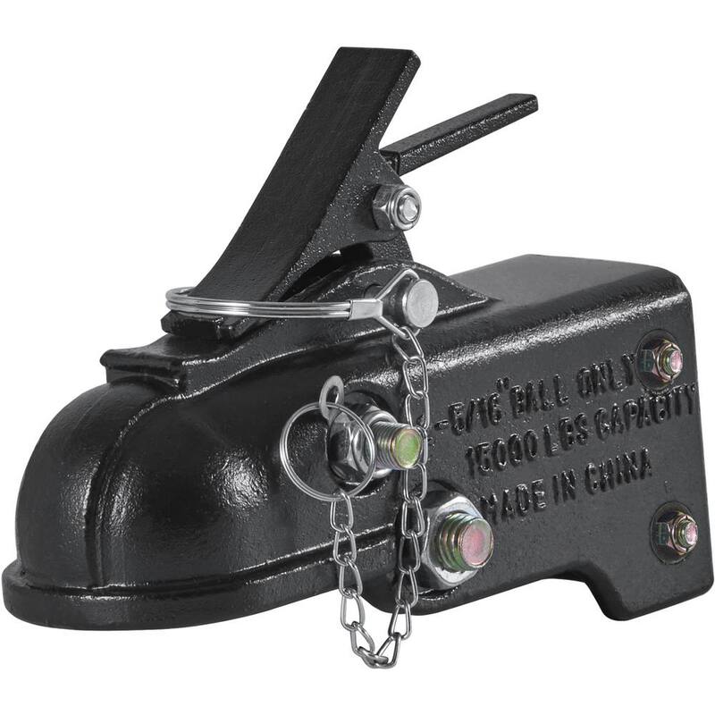 VEVOR Adjustable Trailer Coupler 2-5/16 in. Hitch Ball 15000 lbs. Capacity Heavy Duty Cast Channel-Mount Coupler Black Coating - KDJXTCOHQDZ2OQEGOV0-805