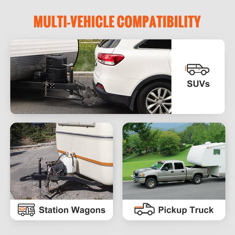 VEVOR A-Frame Trailer Coupler, Fits 2 in. Hitch Ball Size,7000 lbs. Capacity,Heavy Duty Steel Coupler for Towing Station Wagon - AXTCOHQDZHJ25QG1PV0-808