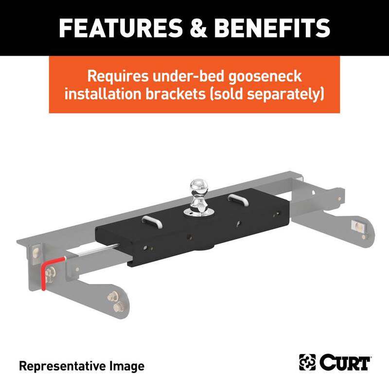 CURT Double Lock EZr Gooseneck Hitch, 2-5/16" Ball, 30K (Brackets Required) - 60619