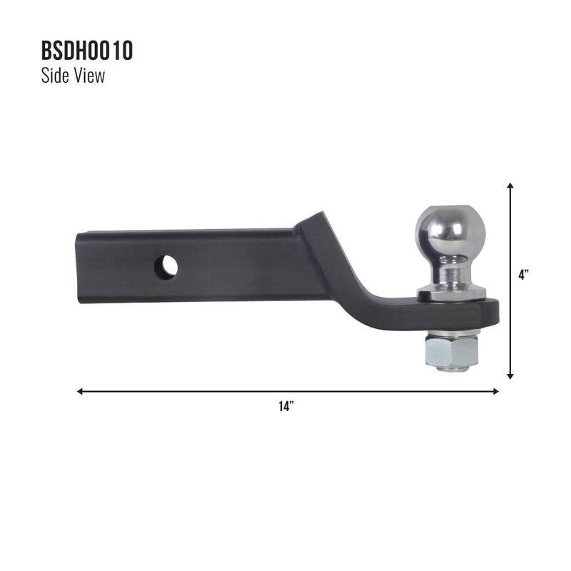 Trailer Valet Blackout 2 in. Ball - 2 in. Drop 5000 lbs. Capacity Class III Ball Hitch with Signature Black Wrinkle Powder Coat - BSDH0010