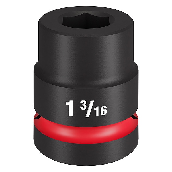 Milwaukee Tool 1 in Drive Impact Socket 1 3/16 in Size, Standard Socket, Black Phosphate - 49-66-6551