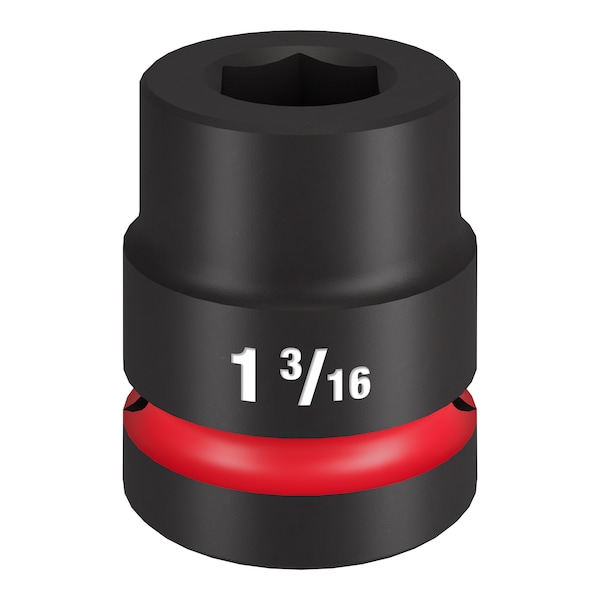 Milwaukee Tool 1 in Drive Impact Socket 1 3/16 in Size, Standard Socket, Black Phosphate - 49-66-6551