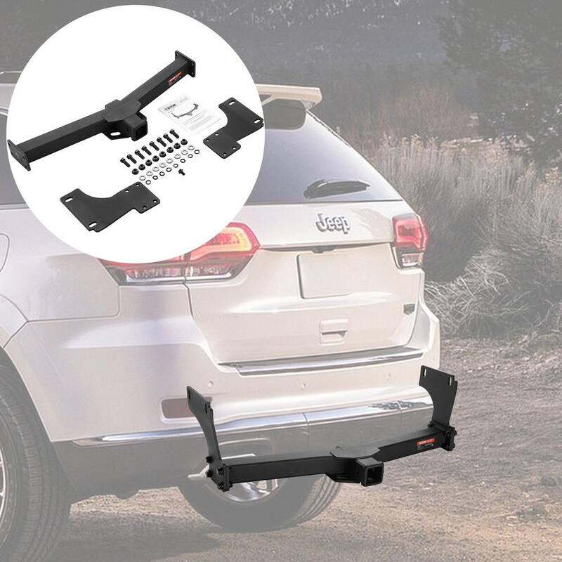 VEVOR Class 3 Trailer Hitch, 2 in. Receiver, Q455B Steel Tube Frame, Compatible with 2011-2022 Jeep Grand Cherokee, Black - GGLJQTG2YCJE5ZWG3V0-730