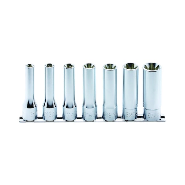 Ko-Ken Socket set TORX E10-E24 200mm 7 pieces 1/2 Sq. Drive - RS4325/7