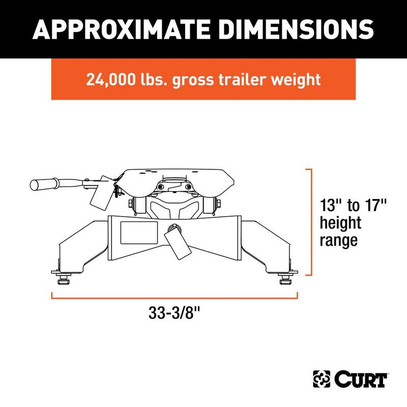 CURT A25 5th Wheel Hitch with Ford Puck System Legs - 16036