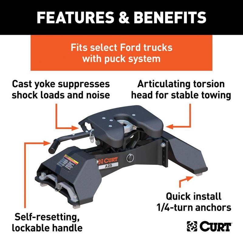 CURT A25 5th Wheel Hitch with Ford Puck System Legs - 16036