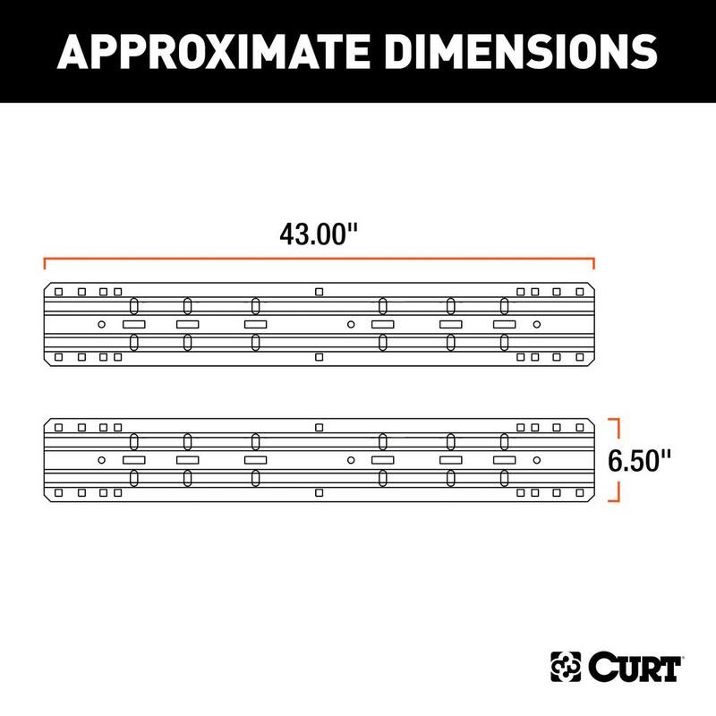 CURT Universal 5th Wheel Base Rails (Carbide Black) - 16200