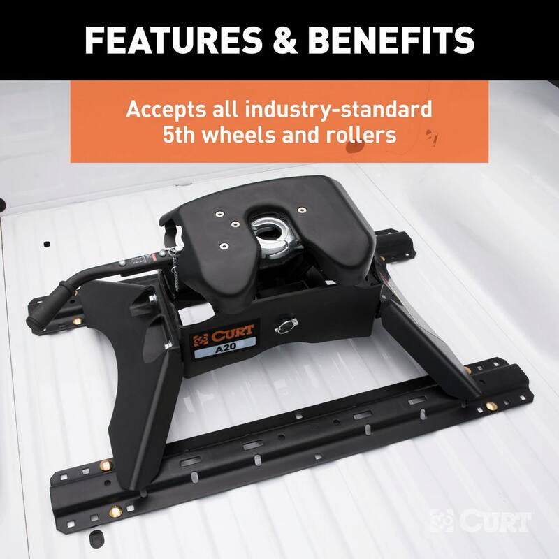 CURT Universal 5th Wheel Base Rails (Carbide Black) - 16200