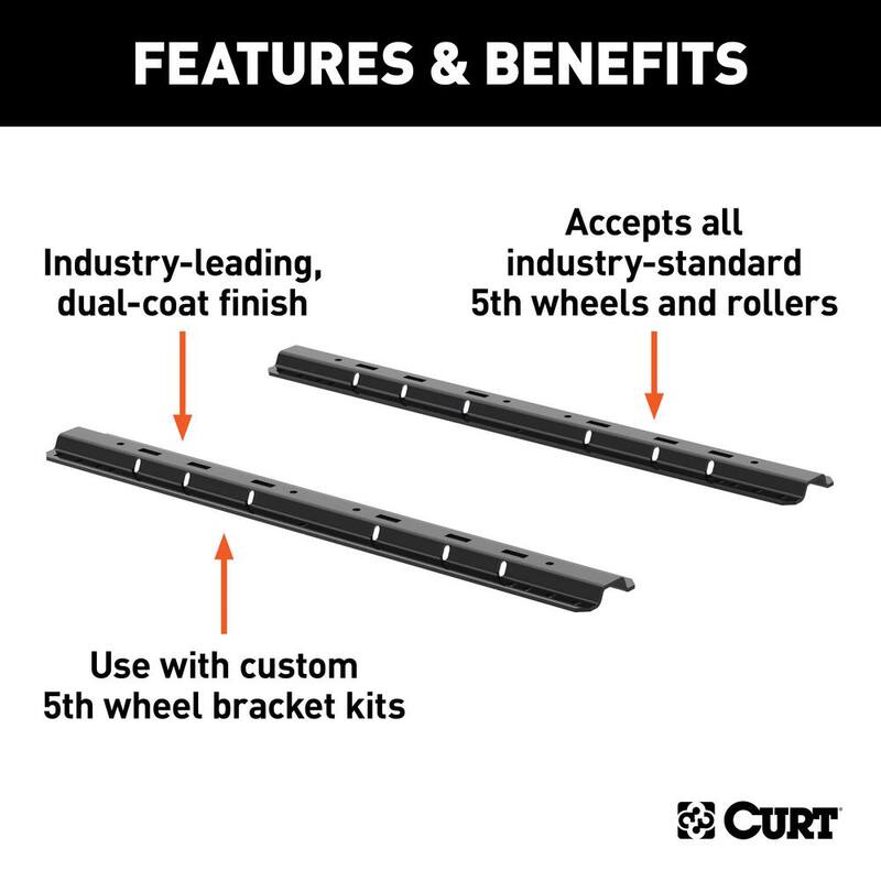 CURT Universal 5th Wheel Base Rails (Carbide Black) - 16200