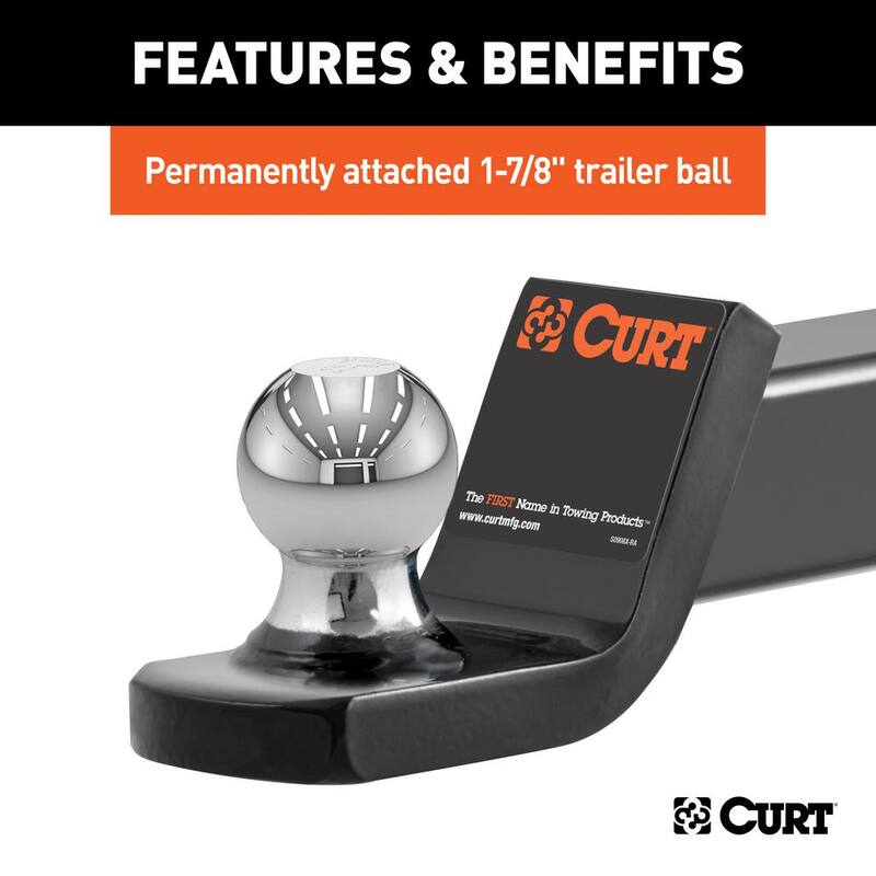 CURT 5,000 lbs. 2 in. Drop Fusion Trailer Hitch Ball Mount Draw Bar with 1-7/8 in. Ball (2 in. Shank) - 45131