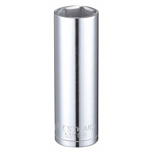 Westward 3/8 in Drive, 15mm Hex Metric Socket, 6 Points - 53YT58