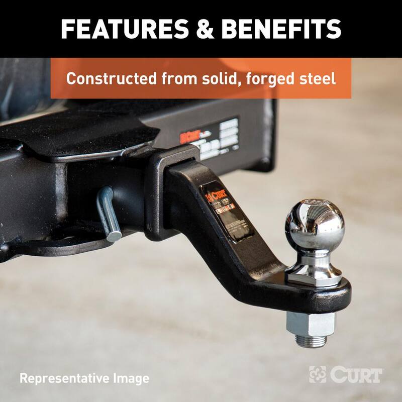 CURT 17,000 lbs. 6 in. Drop Forged Trailer Hitch Ball Mount Draw Bar (2 in. Shank, 9-1/2 in. Long) - 45342