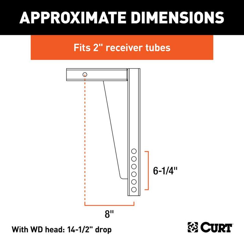 CURT Weight Distribution Shank (2" Shank, 14-1/2" Drop) - 17125