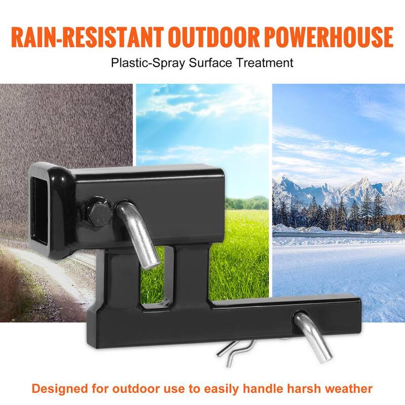 VEVOR Hitch Adapter, 1-1/4 in. to 2 in. Receiver Hitch Extender Extension, Trailer Hitch Riser with 4 in. Rise/Drop, Black - TCYZSJGDK114LE12SV0-730